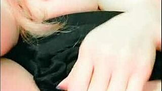 Milf rubs pussy on cellphone pov