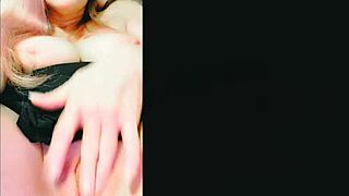 Milf rubs pussy on cellphone pov