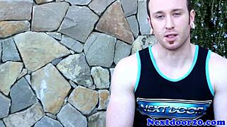 Wow, athletic jock jerks his huge cock!