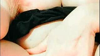 Milf rubs pussy on cellphone pov