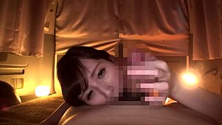 Super cute Japanese girl gives amazing handjob techniques.