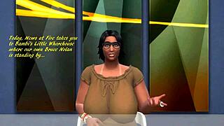 sims 4 parody with bruce almighty in wild group action.