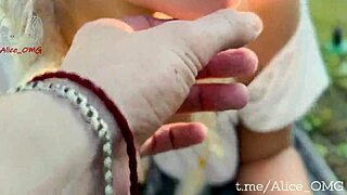 Young babe submits to neighbor in wet garden adventure