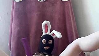 French slave submits to sexy Easter bunny in bdsm play on April 4th