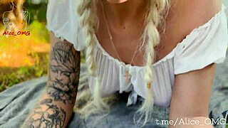 Young babe submits to neighbor in wet garden adventure