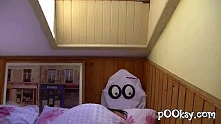 blonde with huge tits in red stockings gets slammed hard