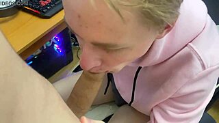 Some bearded neighbor is sucking on his gay teen…