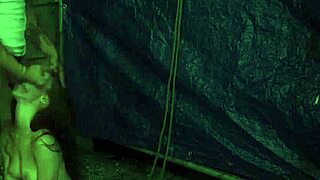 Anya leads a teen group in a rough outdoor handjob session