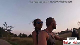 Hot Asian European Couple's Quick Raw Outdoor Fuck