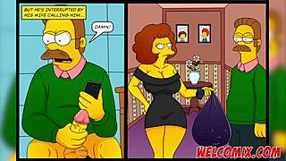 Wife swap unfolds between neighbors in wild Simptoons cartoon.