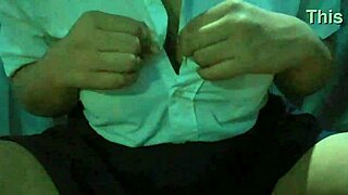 Watch this teen student flash her pussy!