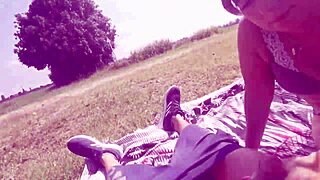 Wow! Teresa Jones Sucks Monster Cock in Field!