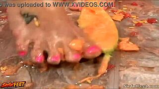 rachel roxxx gets sticky feet after wild play