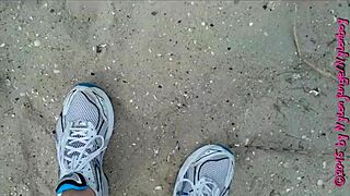 Hey, check out my chubby self strolling in nylon stockings on Wangerland beach during vacation.