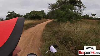 Hot Asian European Couple's Quick Raw Outdoor Fuck