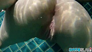 twins threesome outdoors at pool 😏