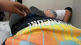My hermanastra caught me masturbating and showed her amazing culo!