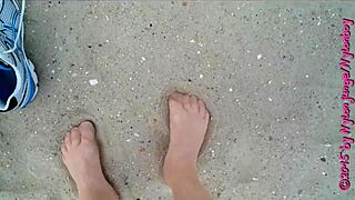 Hey, check out my chubby self strolling in nylon stockings on Wangerland beach during vacation.