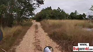 Hot Asian European Couple's Quick Raw Outdoor Fuck