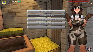 Cute cowgirl receives beach assjob and cumshot in Hornycraft parody