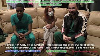 The Ebony patient Stacy Shepard being foot massaged by Dr Jewels in hospital setting