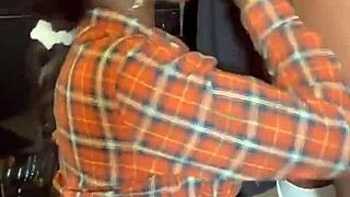 Dark ebony slut throating!