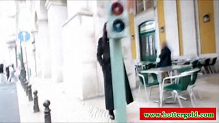 a latina babe in stockings and lingerie seduces her colleague with horny heels