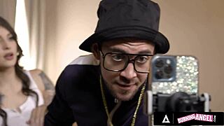 two tattooed influencers fuck hard, bent over with blowjobs and choking for camera views