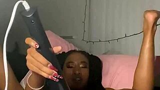 ebony teen squirts hard from monster cock