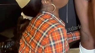 Dark ebony slut throating!