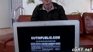 Boldly intense gay duo engages in nasty sucking and bareback blowjob action