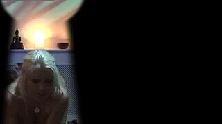 curvy blonde seduces room service guy, rides him cowgirl, gets cum on tits