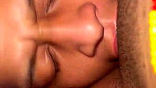 The petite ebony teen is sitting on big cock face