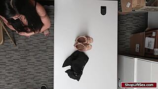 asian shoplifter got screwed in mall office, oops