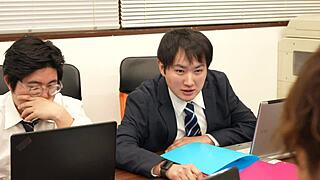 And Emiko Sugioka gets her pussy licked and fucked in office