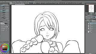 Speed Drawing - Kairi Footjob