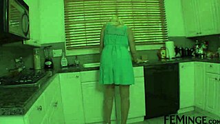 A mature MILF with big tits licks her step daughter's pussy.