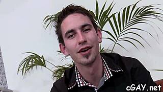 Boldly intense gay duo engages in nasty sucking and bareback blowjob action