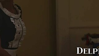 yo, check this sexy maid kira noir deepthroating big cock like a pro