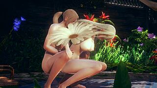 Intense futanari sex with two japanese girls