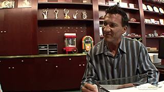 DESPITE BEING HER OLDER BOSS, THE BLONDE CANNOT RESIST TASTING HIS COCK IN BENT OVER BLOWJOB AND COWGIRL.