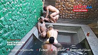 Enjoying a fun party in the swimming pool