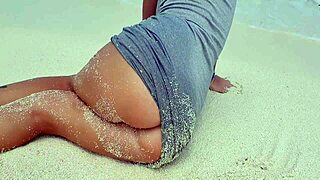 Sexy Blonde Masturbates by Sea