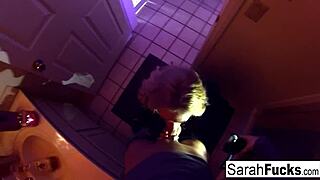 I enjoy Sarah Jessie's bathroom blowjob