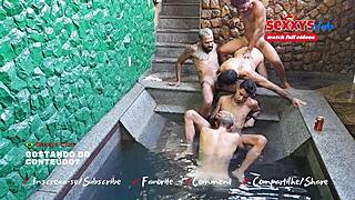 Enjoying a fun party in the swimming pool