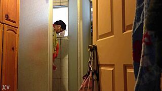 Mature woman relaxes after a nice shower 😊