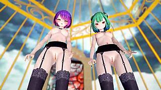 Hololive characters perform Jaipur dance.