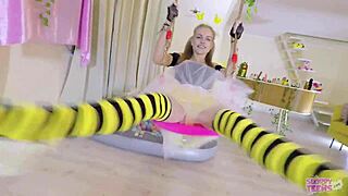 Petite girl in bee costume licks honey and sucks cocks 😍 - Bonnie Dolce trailer.