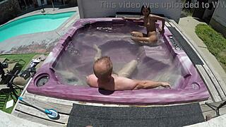 Dayanara Enjoys Hot Tub Pov 4 In Pool Jacuzzi With Shaved Pussy