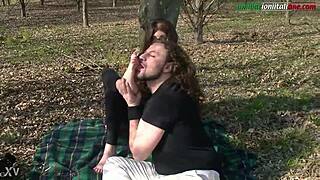 outdoor foot licking session with anna